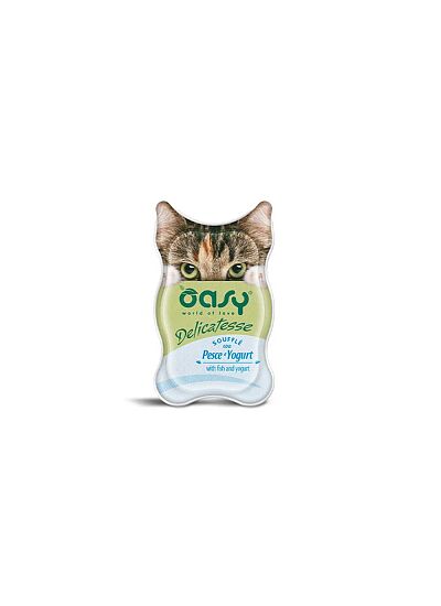 Oasy Delicatesse Cat Adult Σουφλέ Ψάρι & Γιαούρτι 85gr