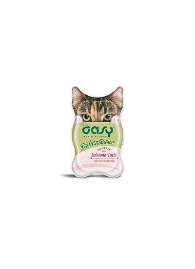 Oasy Delicatesse Cat Adult Σουφλέ Σολομός & Γάλα 85gr