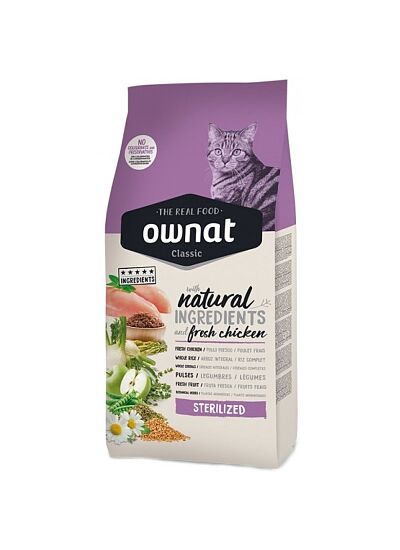 Ownat Classic Low Grain Cat Adult Sterilized 15Kg