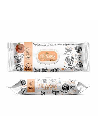 Perfect Care Μαντηλάκια Καθαρισμού για Σκύλους και Γάτες Almond Milk 80τμχ