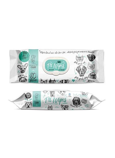 Perfect Care Μαντηλάκια Καθαρισμού για Σκύλους και Γάτες Aloe Forte 80τμχ