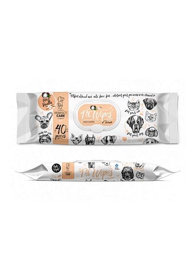Perfect Care Μαντηλάκια Καθαρισμού για Σκύλους και Γάτες Coco Vanilla 50 τμχ