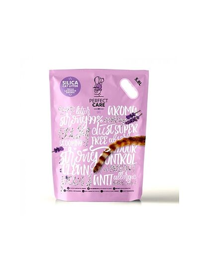 Perfect Care Silica Cat Litter Κρυσταλλική Άμμος Σιλικόνης για Γάτες με Άρωμα Λεβάντας 5,8lt