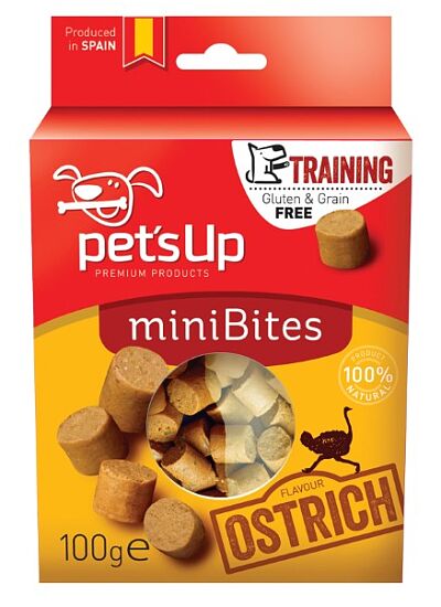 Pet's Up Mini Bites Λιχουδιές σκύλου με στρουθοκάμηλο 100gr