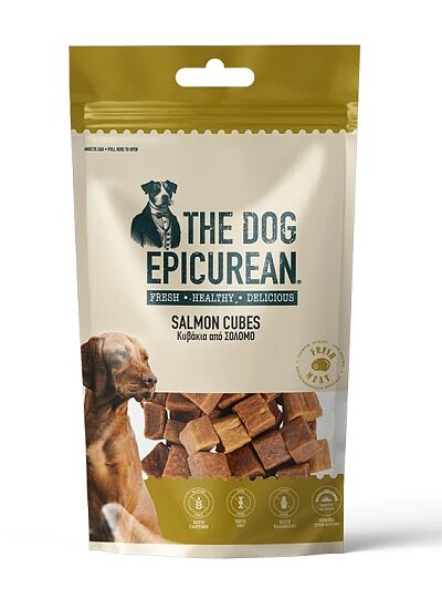The Dog Epicurian Salmon Cubes Λιχουδιές για Σκύλους 100gr