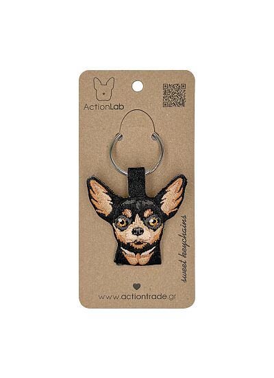 ActionLab Κεντητό Μπρελόκ Chihuahua Black