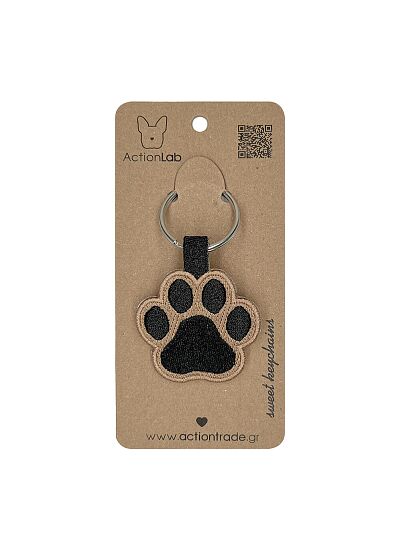 ActionLab Κεντητό Μπρελόκ Animal Paw Brown