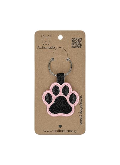 ActionLab Κεντητό Μπρελόκ Animal Paw Pink