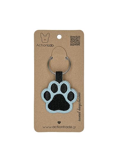 ActionLab Κεντητό Μπρελόκ Animal Paw Light Blue