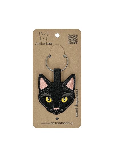 ActionLab Κεντητό Μπρελόκ Black Cat