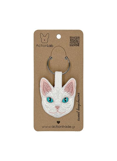 ActionLab Κεντητό Μπρελόκ White Cat