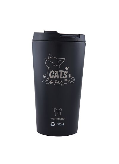 Eco Life Coffee Thermos Μαύρο Cat Lover's 370ml