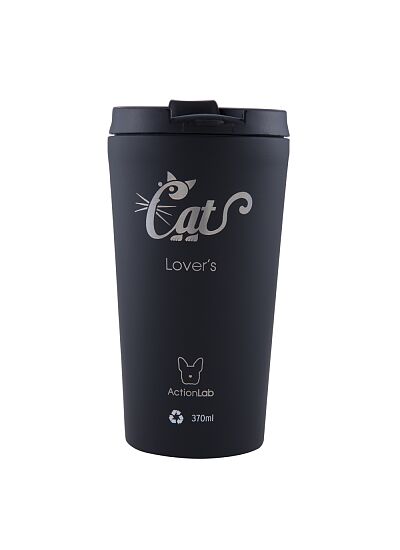 Eco Life Coffee Thermos Μαύρο Cats Lover 370ml