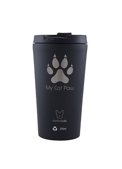 Eco Life Coffee Thermos Μαύρο My Cat Paw 370ml