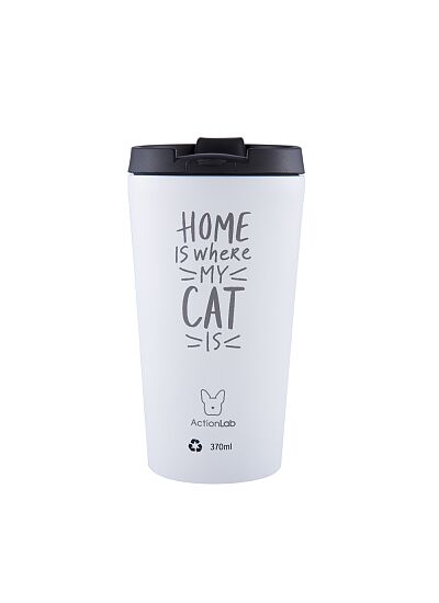 Eco Life Coffee Thermos Λευκό Home Is Where My Cat Is 370ml