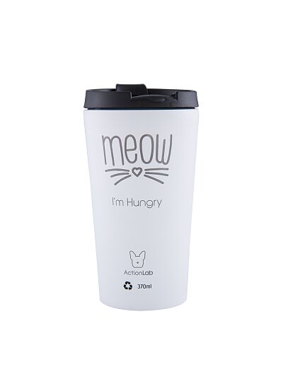 Eco Life Coffee Thermos Λευκό Meow I'm Hungry 370ml
