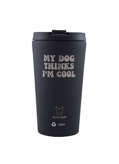 Eco Life Coffee Thermos Μαύρο My Dog Thinks I'm Cool 370ml