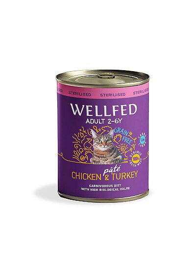 Wellfed Cat Sterilised Chicken & Turkey Grain Free 800gr