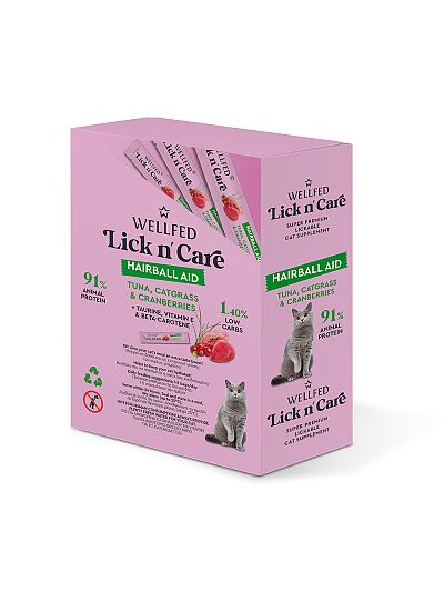 Wellfed Lick N' Care Λιχουδιά Κατά των Τριχόμπαλων (15gr)
