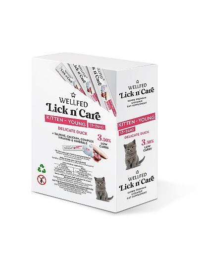 Wellfed Lick N' Care Λιχουδιά Πάπιας για Γατάκια (15gr)