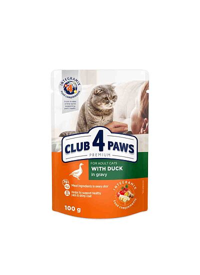 Club 4 Paws Cat Adult Φακελάκι Με Πάπια Σε Σάλτσα 100gr