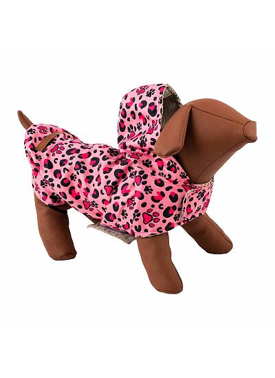 Woofmoda Αδιάβροχο Μπουφάν Για Σκύλους Λεοπάρ Ροζ