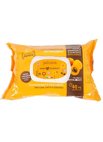 Farm Company Μαντηλάκια Καθαρισμού με Αιθέριο Έλαιο Βερύκοκου & Παπάγια 40τμχ