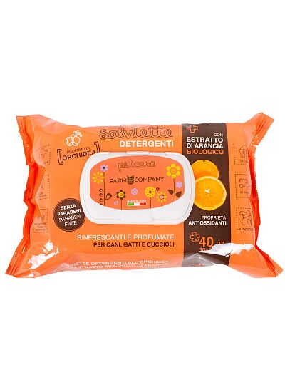 Farm Company Μαντηλάκια Καθαρισμού με Βιολογικό Εκχύλισμα Πορτοκαλιού & Ορχιδέα 40τμχ