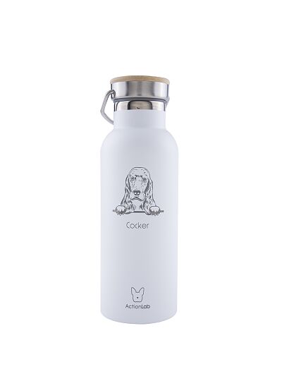 Eco Life Bamboo Thermos Bottle Λευκό Cocker 500ml