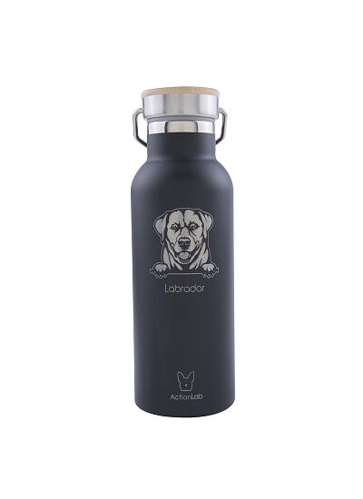 Eco Life Bamboo Thermos Bottle Labrador Μαύρο 500ml