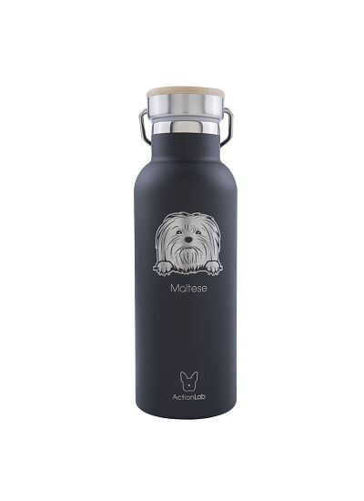 Eco Life Bamboo Thermos Bottle Maltese Μαύρο 500ml