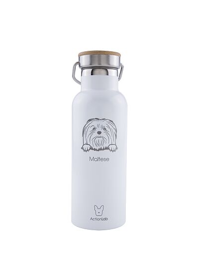 Eco Life Bamboo Thermos Bottle Maltese Λευκό 500ml