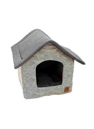 PQP Υφασμάτινο Σπιτάκι One Size Ψαροκόκκαλο Γκρι (48 x 43 x 53 cm)