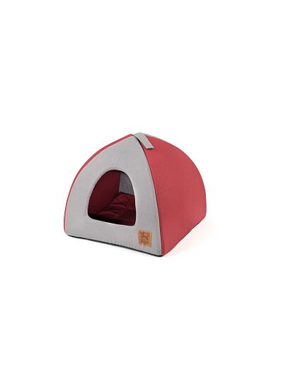 PQP Βαμβακερή Φωλίτσα Igloo One Size Μπορντό/Γκρι (42x42x36cm)