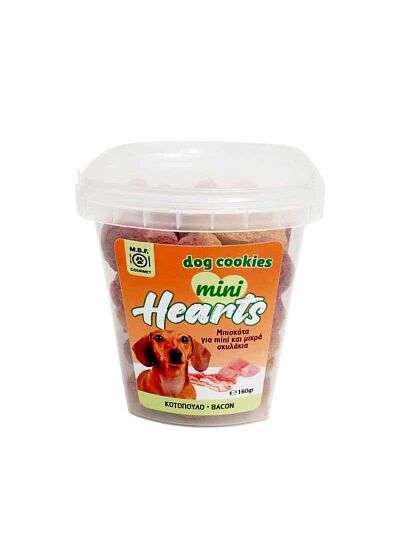 M.B.F Dog Cookies Mini Hearts Κοτόπουλο   Bacon 160gr