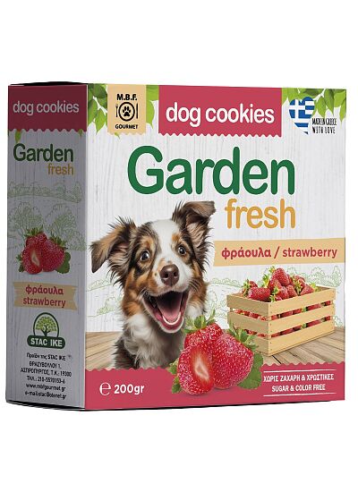 MBF Garden Fresh Dog Cookies Λιχουδιές Σκύλου Με Φράουλα 200gr