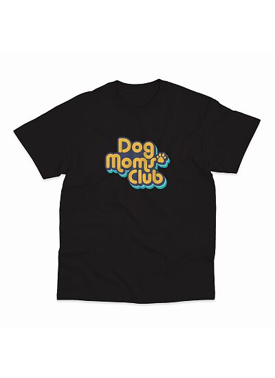 PlayEatTreat T Shirt Dog Moms Club Μαύρο