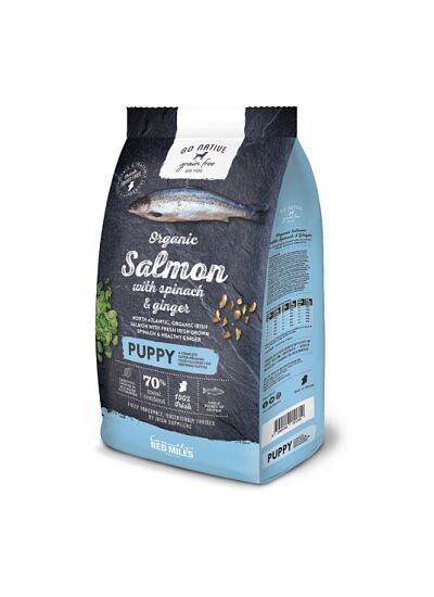 GO NATIVE PUPPY Βιολογικός Σολομός, σπανάκι & τζίντζερ 4kg