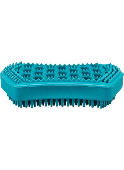 Trixie Βούρτσα Σκύλου μασάζ φυσικό λάστιχο με διπλή όψη χρήσης 6x12 cm turquoise  (πυκνά δόντια)